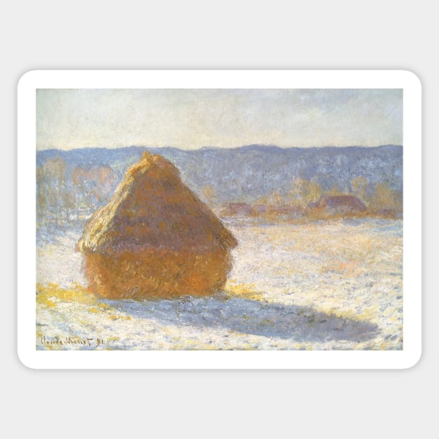 Grainstack in the Morning by Claude Monet Sticker by MasterpieceCafe
